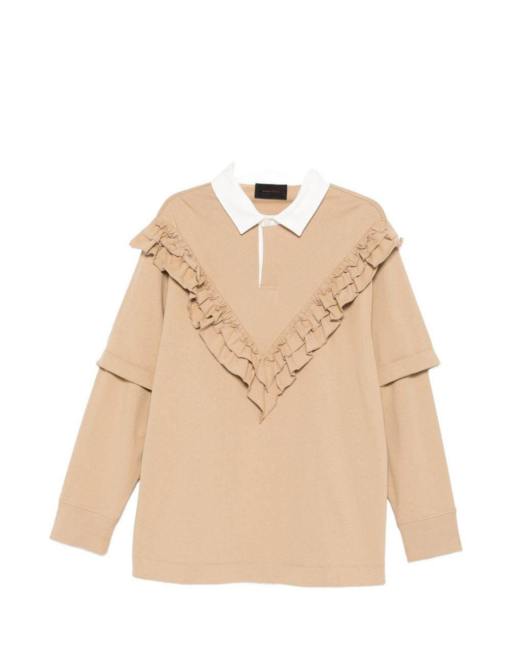 Polo con dettagli a volant in beige Simone rocha - uomo 