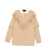Polo con dettagli a volant in beige Simone rocha - uomo 