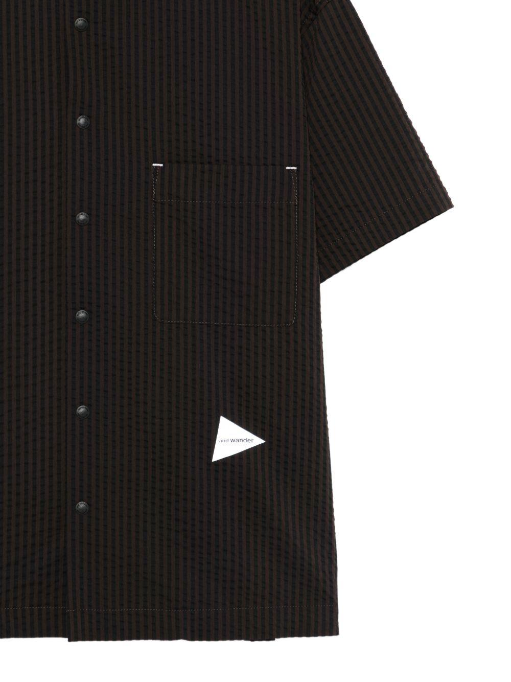 Camicia a righe in nero And wander - uomo 