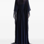 Abito lungo con scollo a V in blu Alberta ferretti - donna 