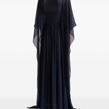 Abito lungo con scollo a V in blu Alberta ferretti - donna 