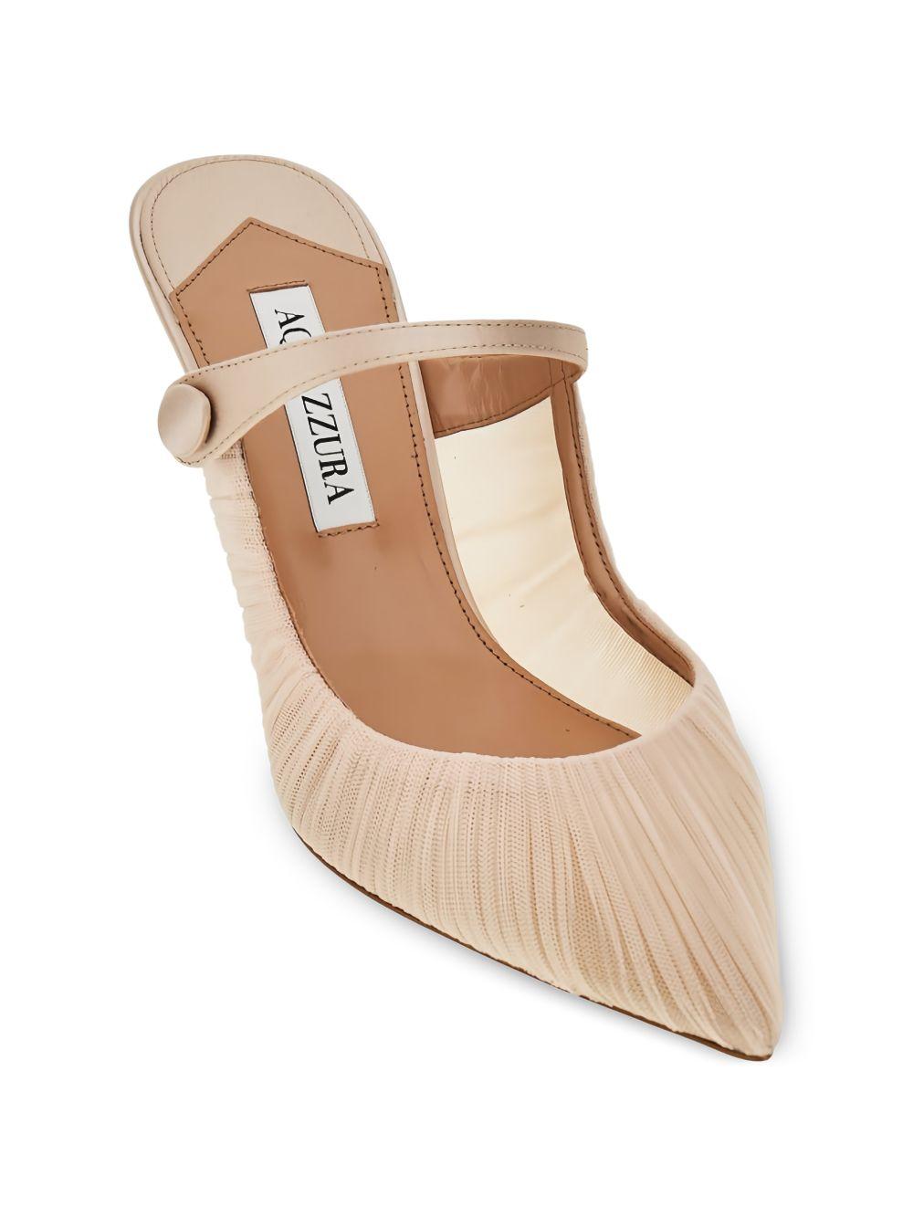 Mules in voile plissettato in rosa Aquazzura - donna 