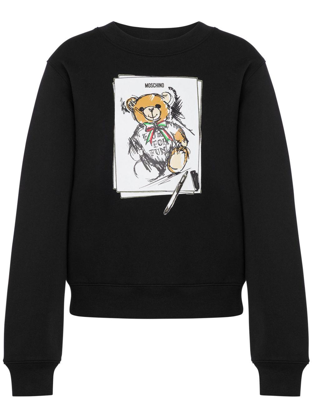 Felpa Teddy Bear in nero Moschino - donna 