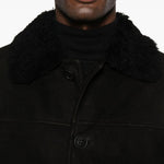 Cappotto con collo in shearling nero Salvatore Santoro - uomo 