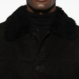Cappotto con collo in shearling nero Salvatore Santoro - uomo 