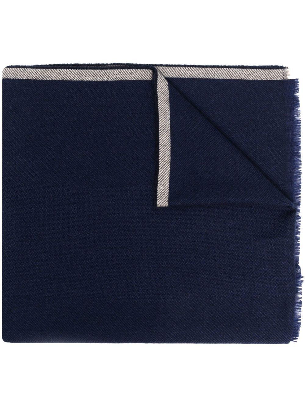 Sciarpa con frange in blu Brunello cucinelli - uomo 