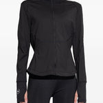 Giacca con zip a collo alto in nero Adidas by stella mc cartney - donna 