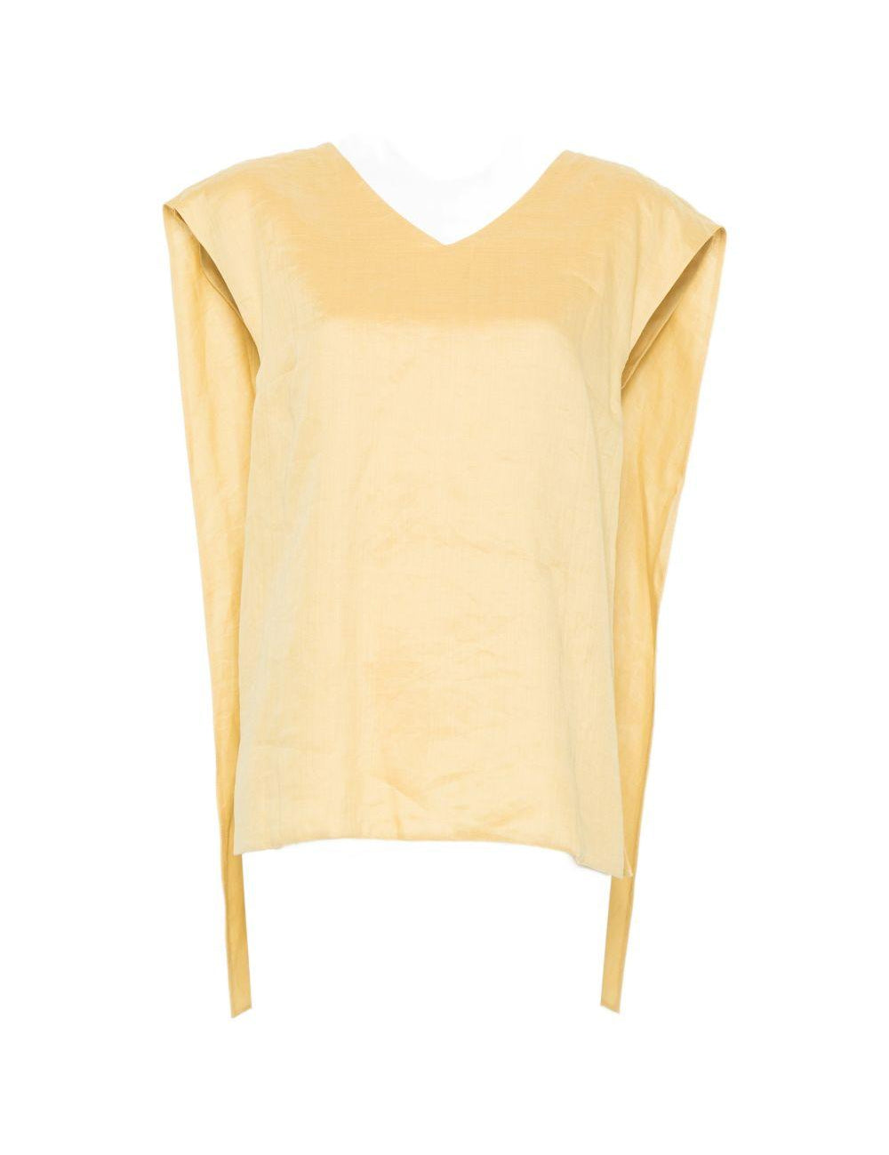 Top a maniche lunghe con scollo a V in giallo 's maxmara - donna 