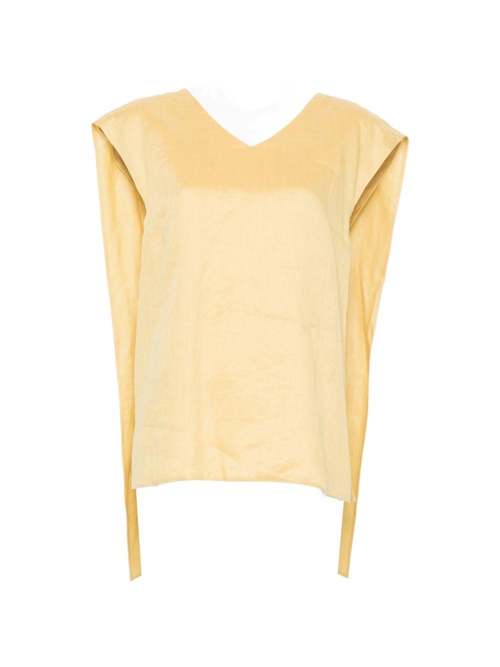 Top a maniche lunghe con scollo a V in giallo 's maxmara - donna 