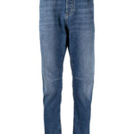 Jeans a gamba dritta dal vestibilità ricca in blu Brunello cucinelli - uomo 