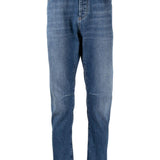 Jeans a gamba dritta dal vestibilità ricca in blu Brunello cucinelli - uomo 