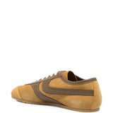 Sneakers in pelle con design a pannelli in marrone 
