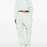 Felpa con stampa logo in verde Adidas by stella mc cartney - donna 