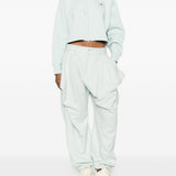 Felpa con stampa logo in verde Adidas by stella mc cartney - donna 