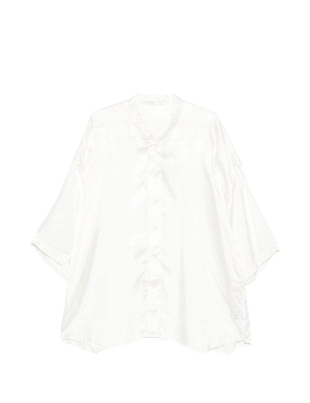 Camicia a maniche corte con design oversize in bianco Rick owens - uomo 