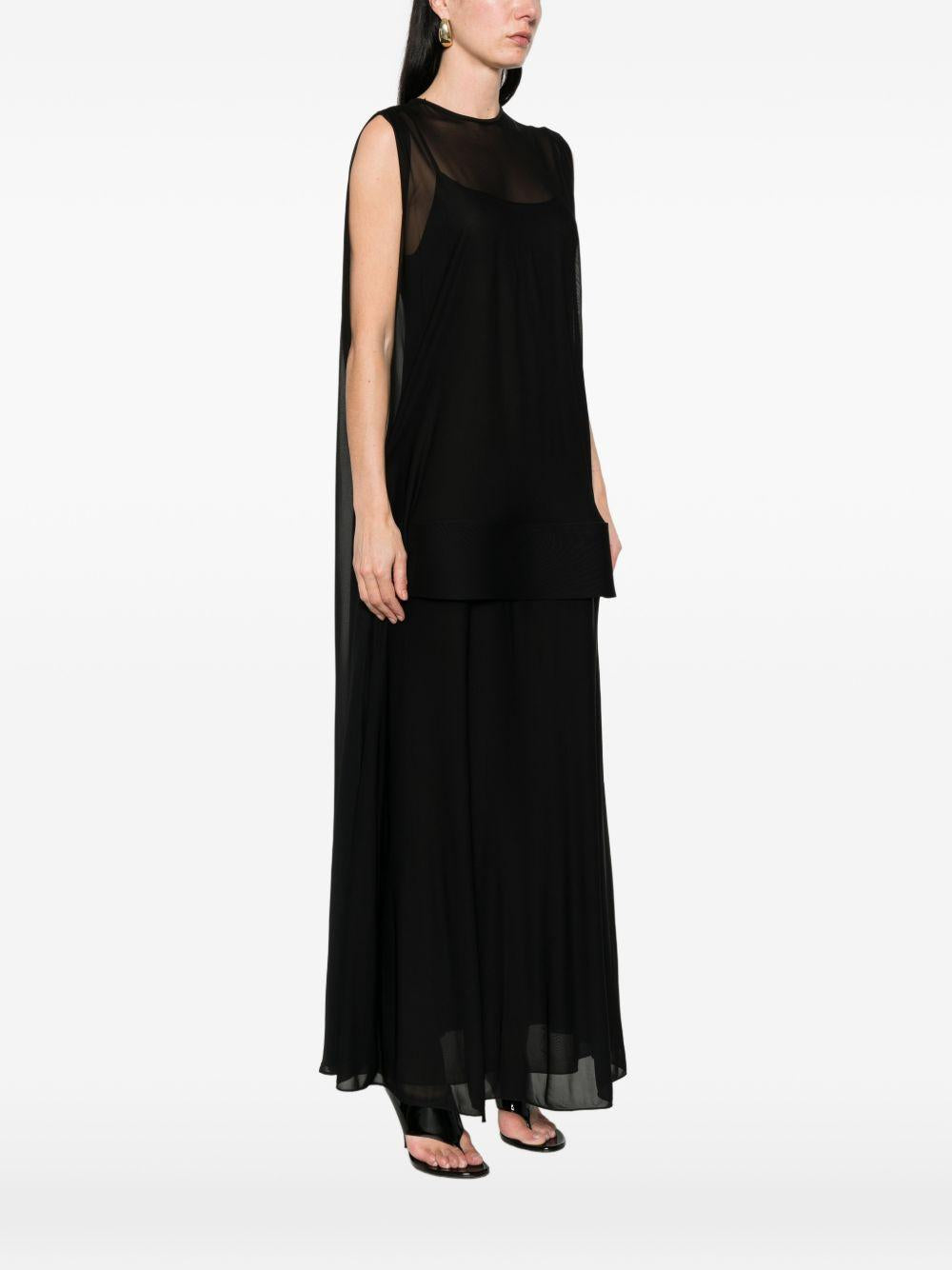 Abito midi smanicato in nero Sportmax - donna 