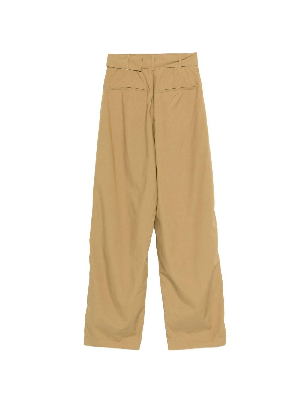 Pantaloni con cintura e pieghe in beige Soeur - donna 