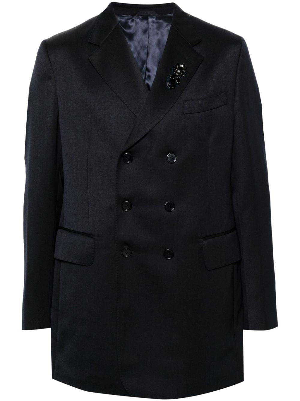 Blazer Venetian doppiopetto in blu Simone Rocha - uomo 