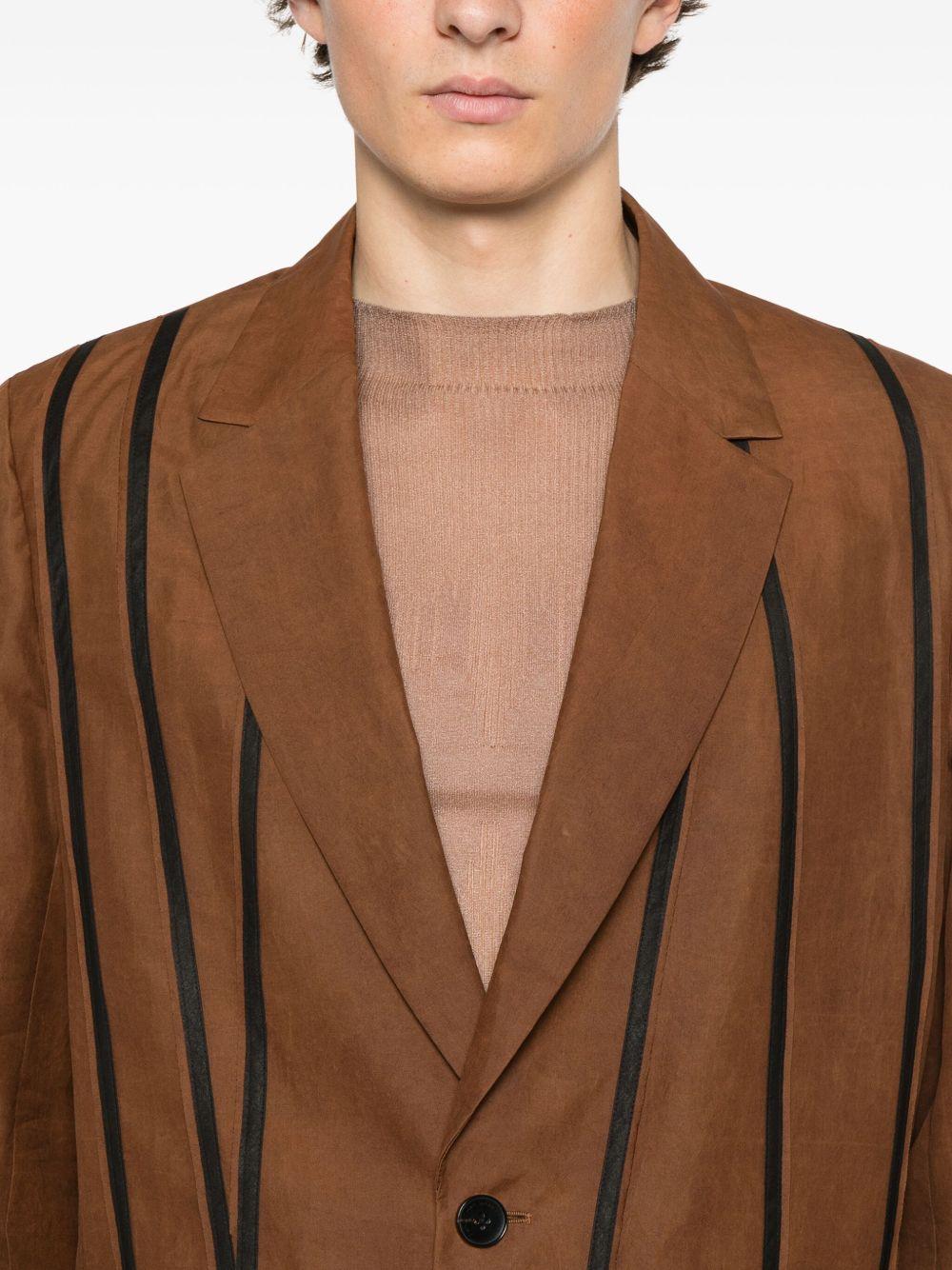 Blazer con righe in marrone Feng Chen Wang - uomo 