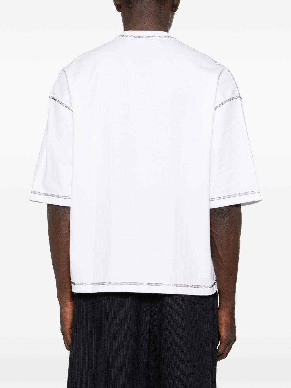 T-shirt dalla vestibilità ampia con cuciture a contrasto in bianco Comme des garcons homme - uomo 