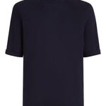 T-shirt con collo rialzato in blu Brunello cucinelli - uomo 