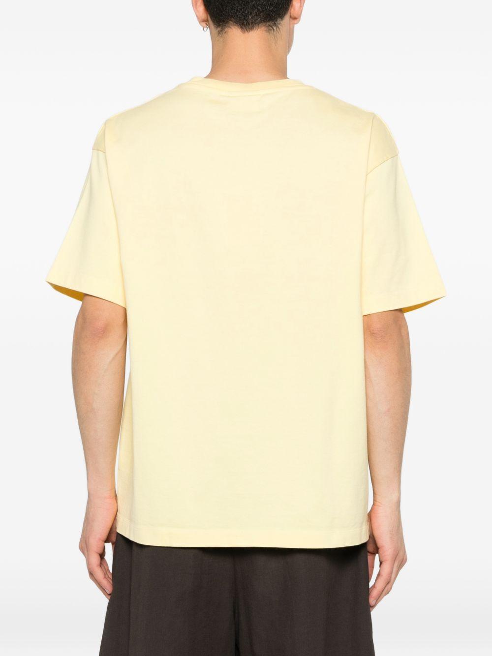 T-shirt D Hibiscus Brodée in giallo Drole de monsieur - uomo 