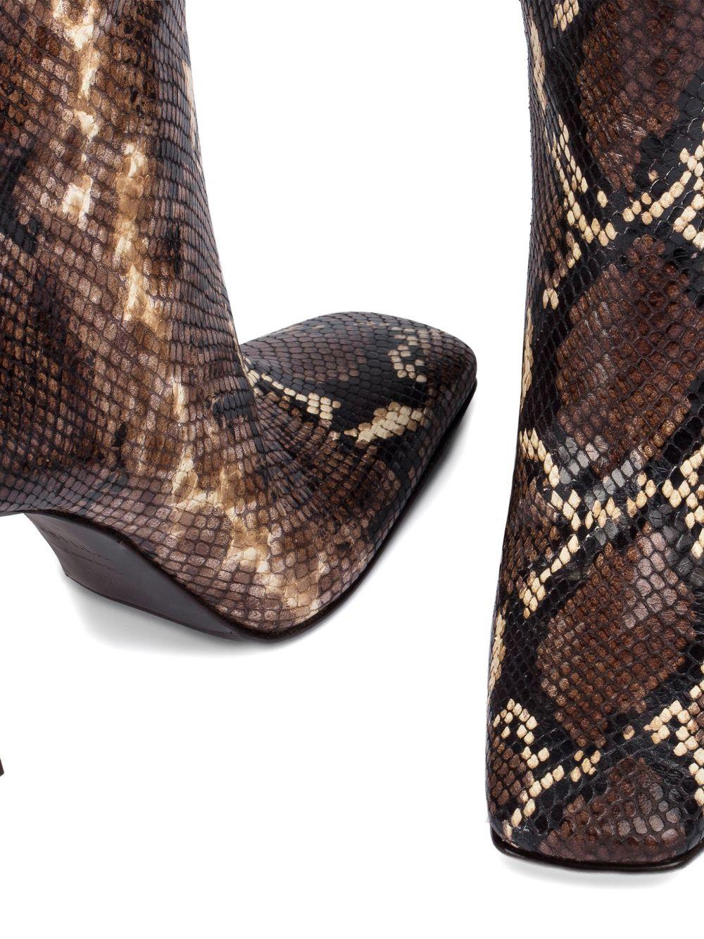 Stivali Vittoria in pelle stampata effetto serpente in marrone Le silla - donna 