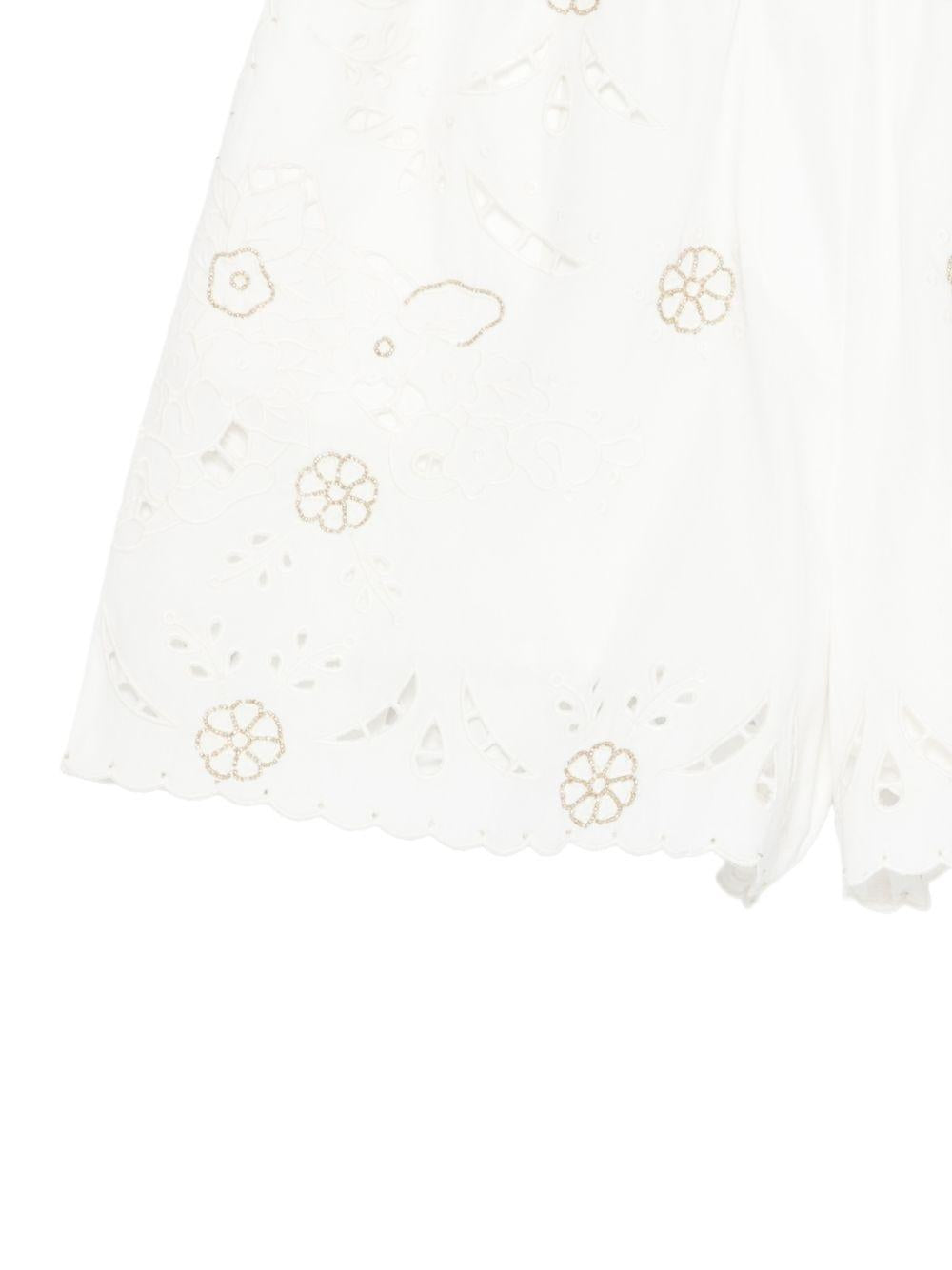 Pantaloncini in broderie-anglaise in bianco Forte forte - donna 