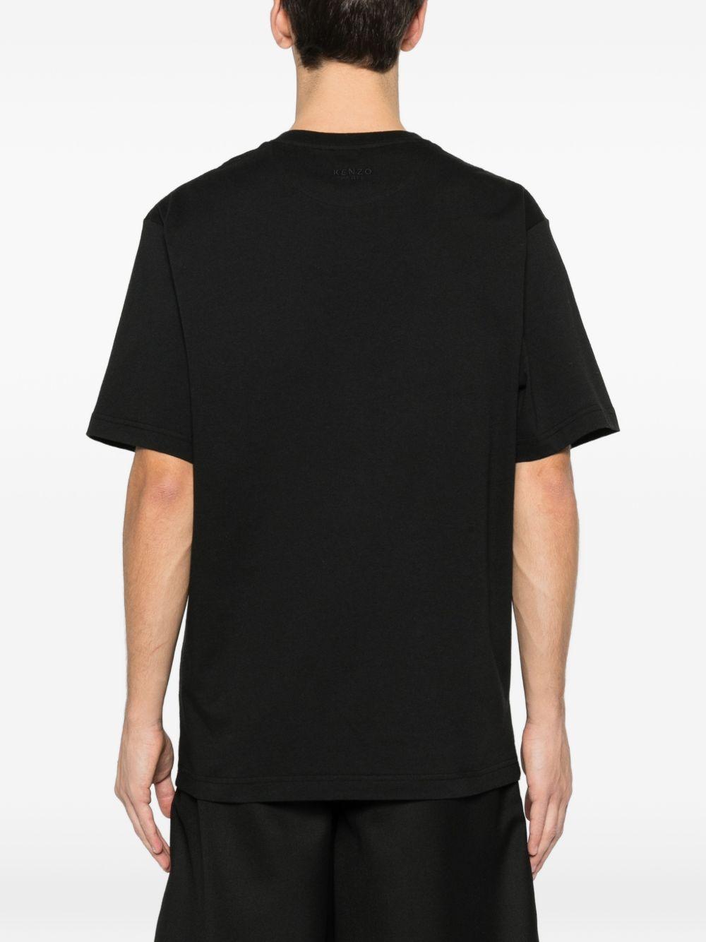 T-shirt con applicazione ricamata in nero Kenzo - uomo 