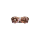 Top bikini con stampa floreale multicolore 