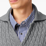 Maglione polo a trecce in grigio Ami paris - unisex 