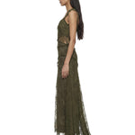 Abito con iserti in pizzo in verde kaki Blumarine - donna 