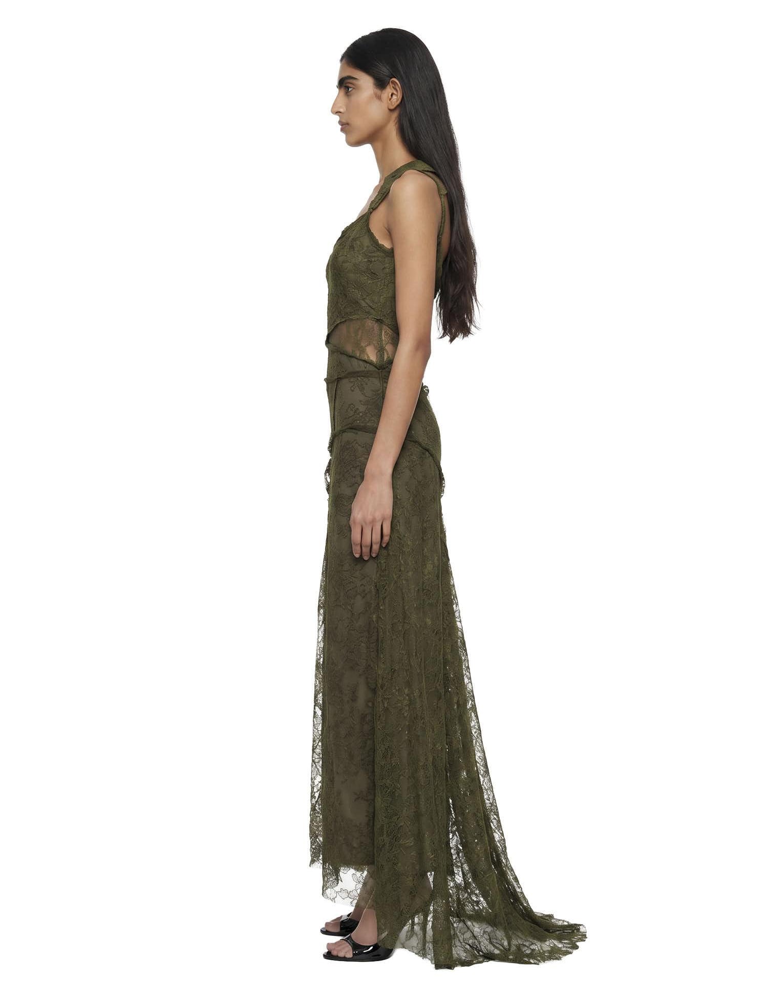 Abito con iserti in pizzo in verde kaki Blumarine - donna 