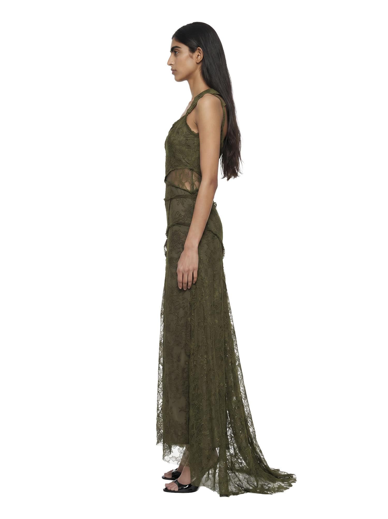 Abito con iserti in pizzo in verde kaki Blumarine - donna 