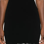 Abito midi a coste con logo  in nero Alexander wang - donna 