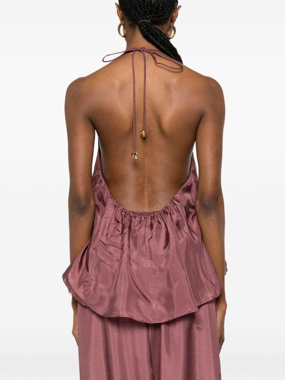 Top con arricciatura e decorazioni di perline aster in viola Zimmermann - donna 