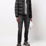 Piumino con zip in nero Moorer - uomo 
