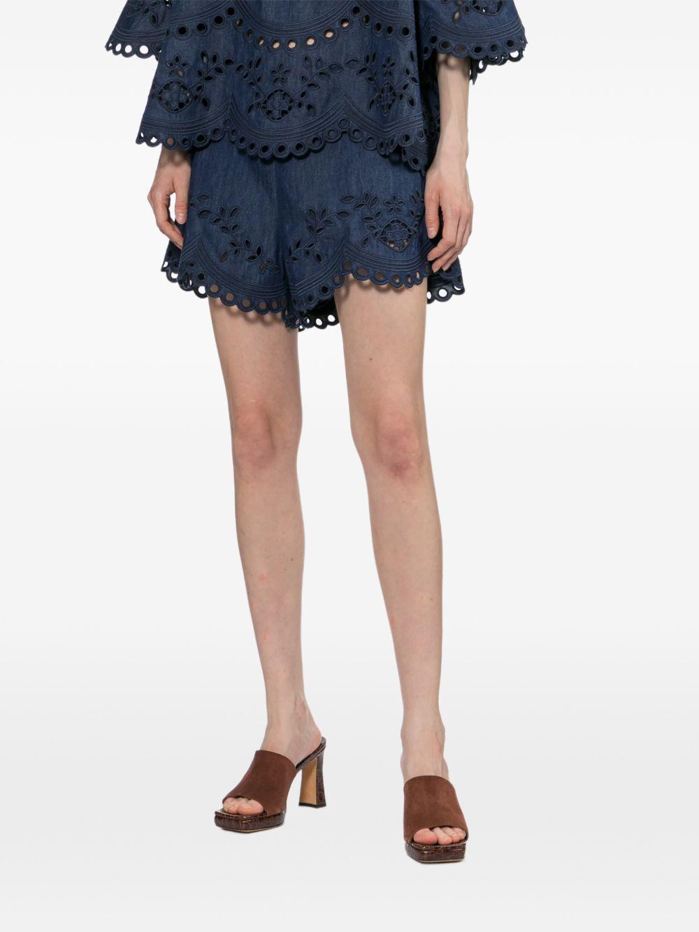Shorts mahon con ricamo in blu Zimmermann - donna 