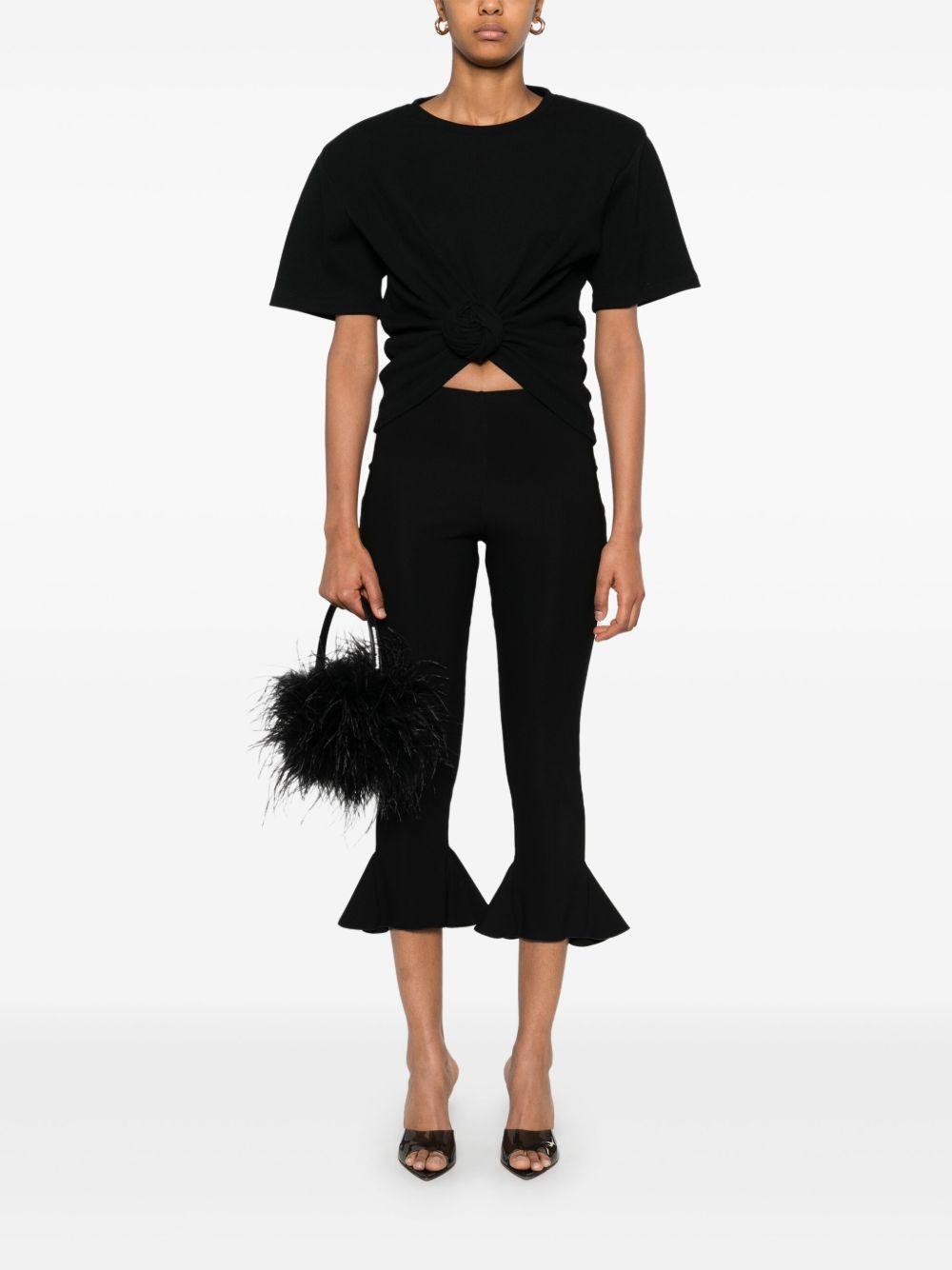 T-shirt con nodo in nero 