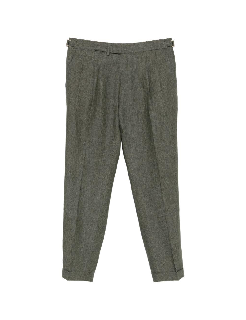 Pantaloni con pieghe e regolazione laterale in verde Briglia 1949 - uomo 