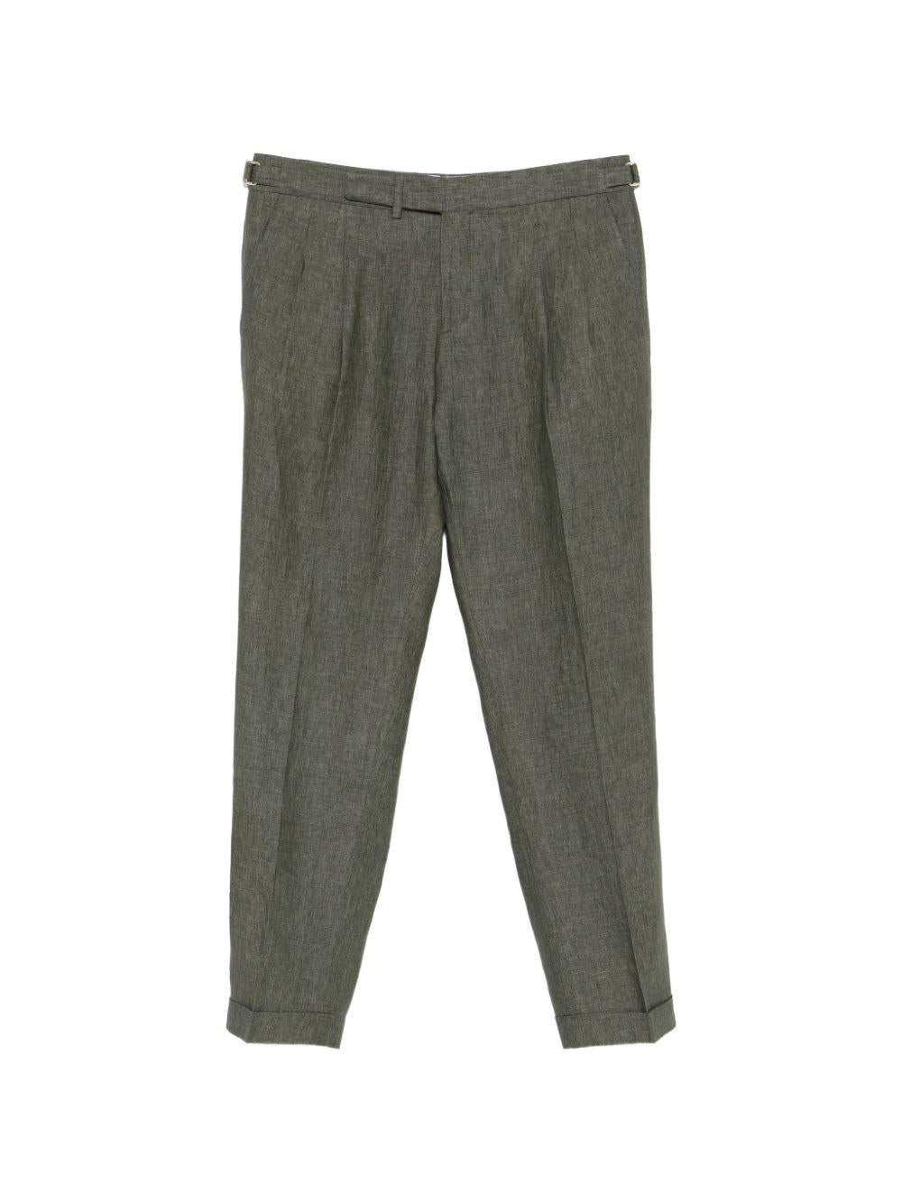 Pantaloni con pieghe e regolazione laterale in verde Briglia 1949 - uomo 
