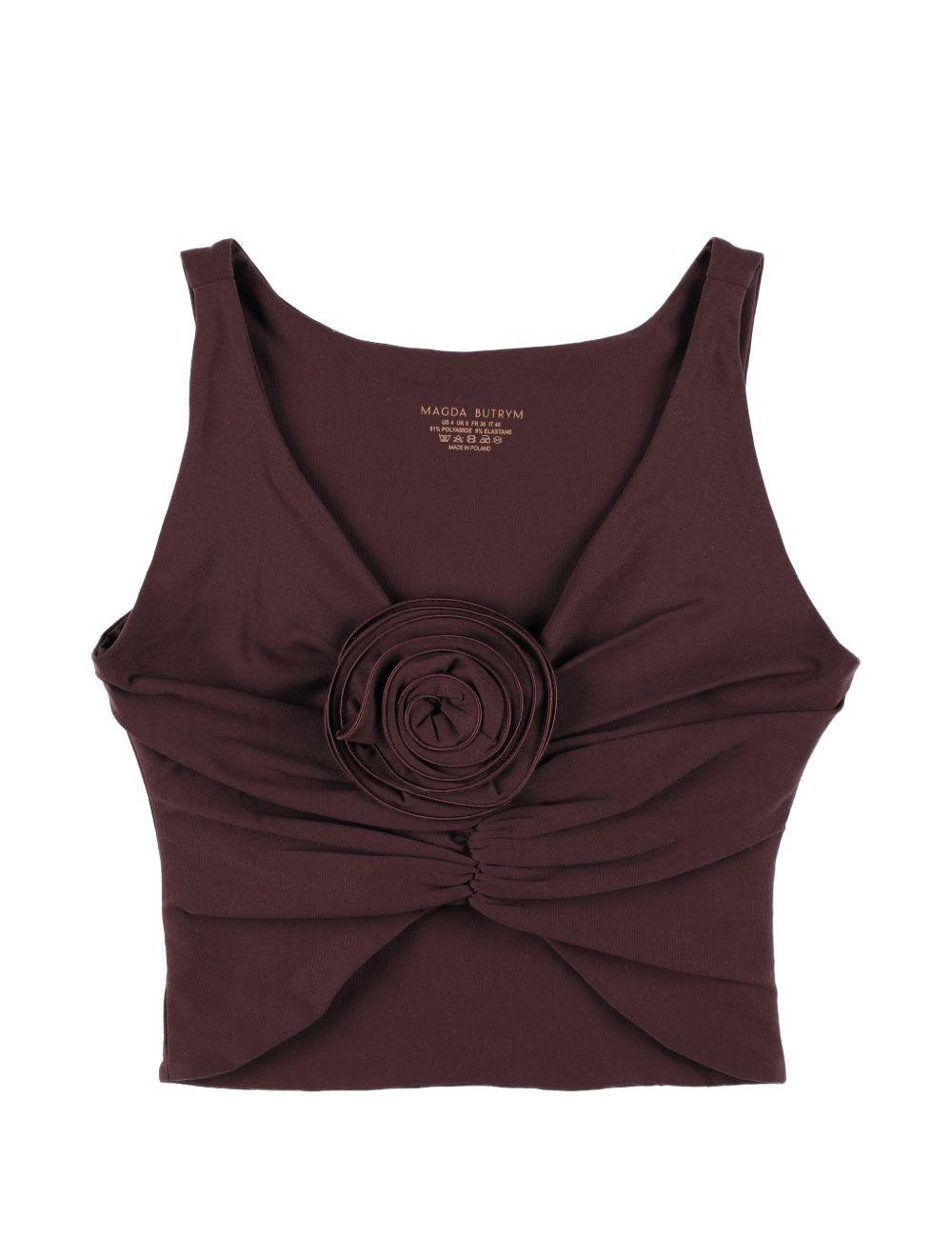 Top bikini con dettaglio rosa in bordeax Magda butrym - donna 