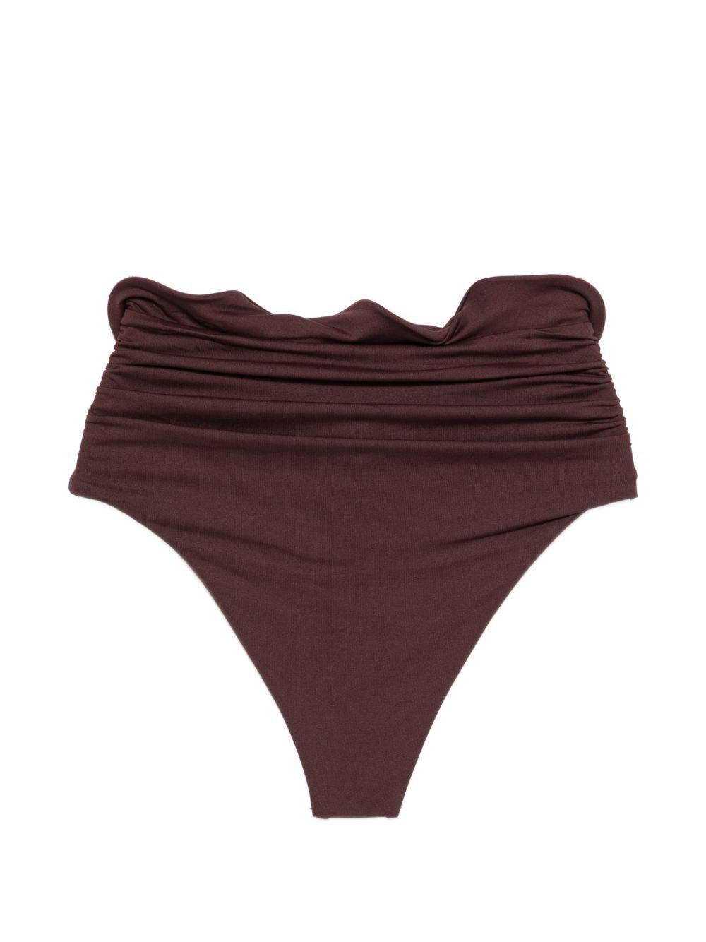 Slip bikini con dettagli fiori e volant in bordeaux Magda butrym - donna 