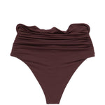 Slip bikini con dettagli fiori e volant in bordeaux Magda butrym - donna 
