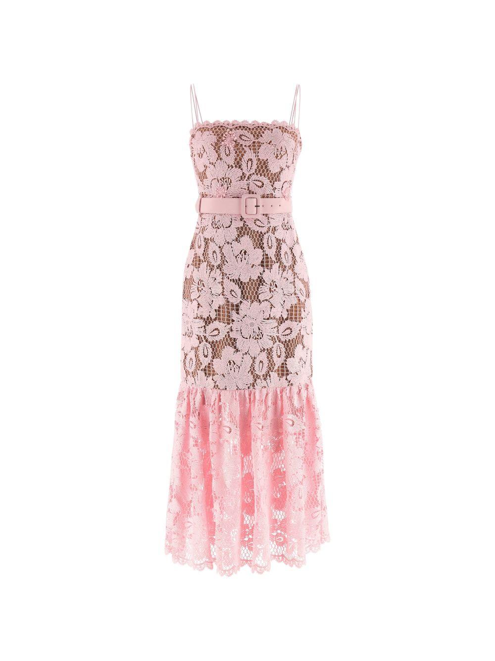 Abito midi con cintura in rosa Self-Portrait - donna 