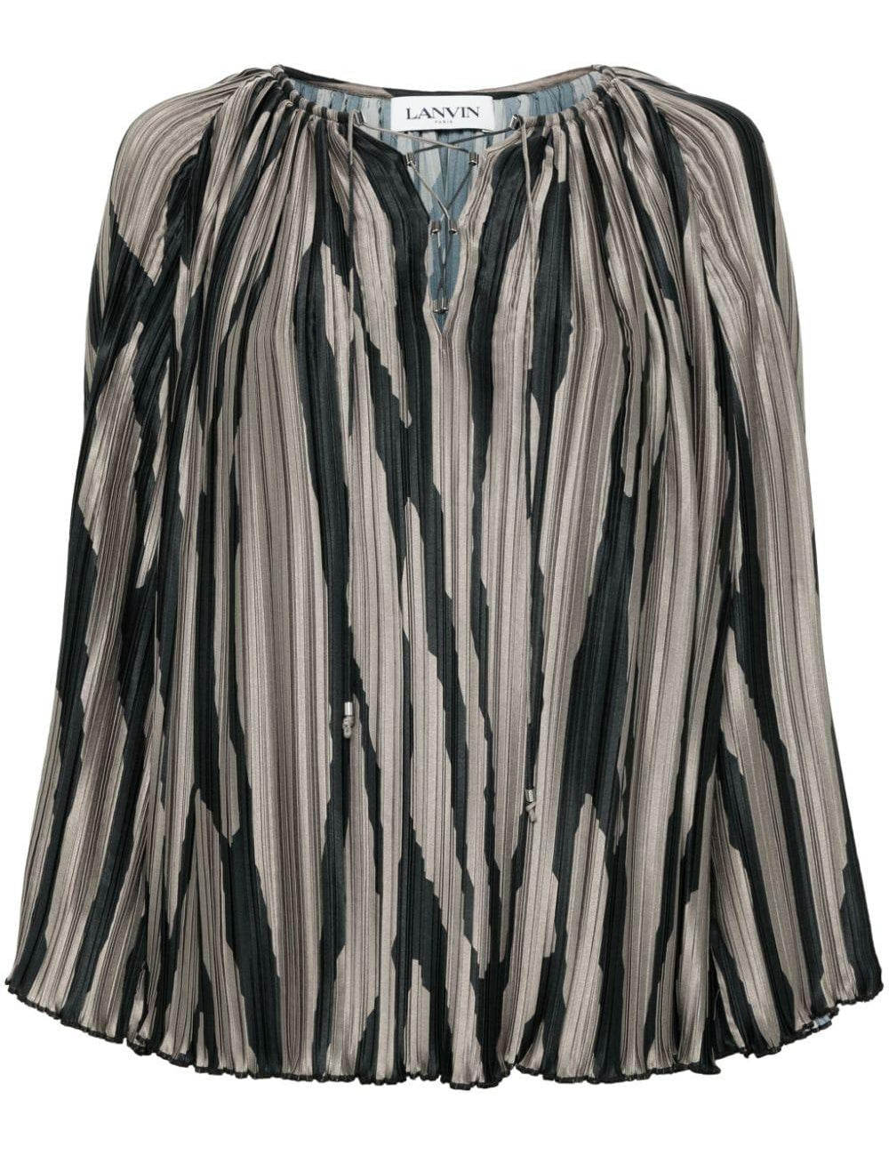 Blusa con stampa in grigio di Lanvin - donna 
