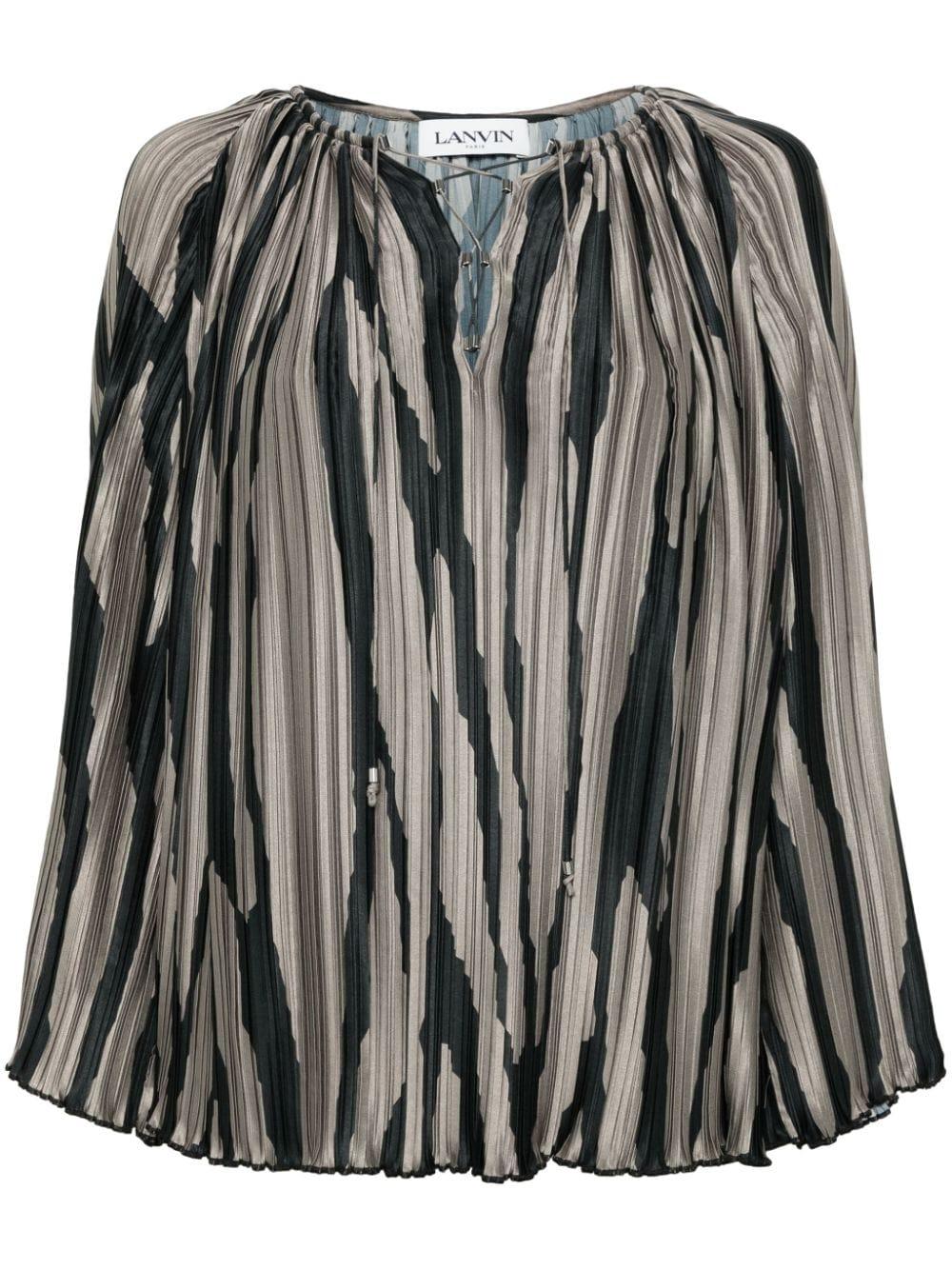 Blusa con stampa in grigio di Lanvin - donna 