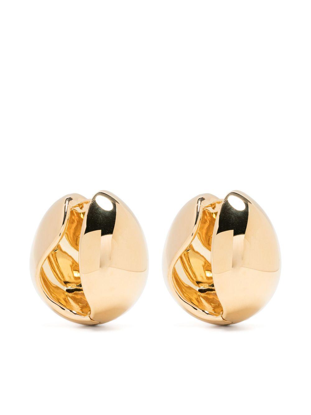 Orecchini a cerchio con logo in oro Coperni - donna 