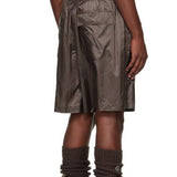 Shorts kilt al ginocchio in marrone Rick Owens x Moncler - unisex<BR/> 
