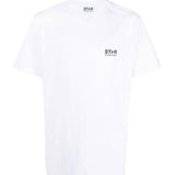 T-shirt con logo in bianco Golden goose - uomo 